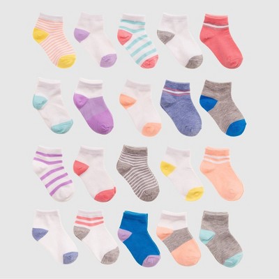 Baby Girls' 20pk Ankle Socks - Cat & Jack Pink 6-12M
