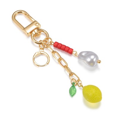Studio Artifact Lip Charm Keychain Accessory - Lemon