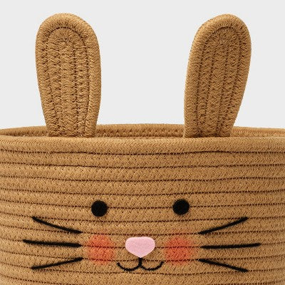 Easter Brown Bunny Decorative Rope Basket - Spritz