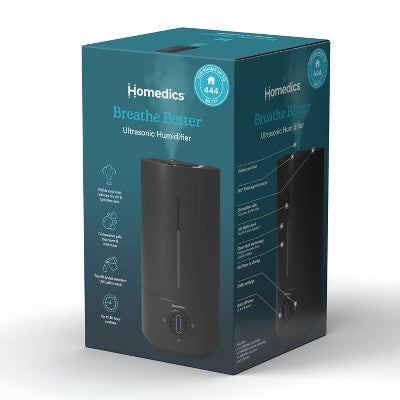 HoMedics Ultrasonic Cool Mist Humidifier with Dishwasher-Safe Components