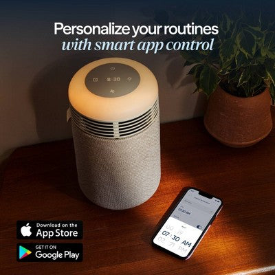 Blueair Mini Restful Air purifier and Sunrise Alarm Clock Beige