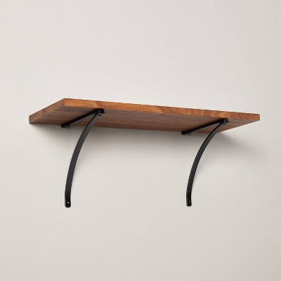 10"x8" Arched Metal Shelf Brackets Matte Black (Set of 2) - Hearth & Hand with Magnolia: Zinc Alloy, Supports up to 15lbs
