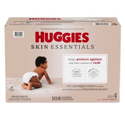Huggies Skin Essentials Enormous Pack Disposable Diapers - Size 4 - 108ct