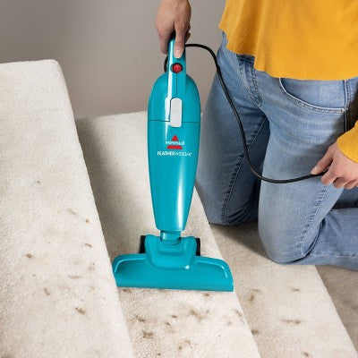 BISSELL Featherweight Lightweight Stick Vacuum 9.5" Cleaning Path Turquoise Blue: Bagless, Electric, Hard Floor, Pet Hair, 1 Speed, 15ft Cord (LOCAL PICKUP ONLY)