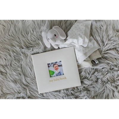 Pearhead Linen Babybook: Holds 80 Photos, 3 x 3 Inch Images, 64 Pages