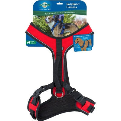 PetSafe EasySport Adjustable Dog Harness - L - Red: Comfort-Grip, Reflective, Reinforced Stitching, Adjustable