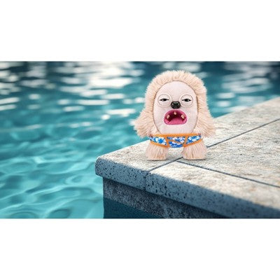 Fuggler 9.4" Vacay Vibes Hedge Grog Stuffed Animal - Cream: Monster Character Fabric Toy