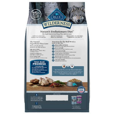 Blue Buffalo Wilderness High Protein Natural Adult Dry Dog Food plus Wholesome Grains with Chicken - 4.5lbs