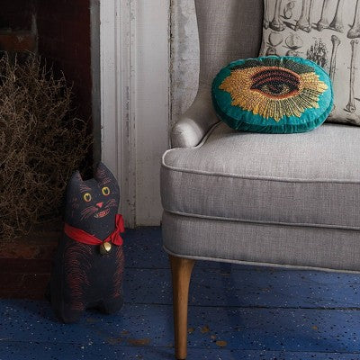 16"x8" Black Cat Novelty Plush Pillow - John Derian For Target