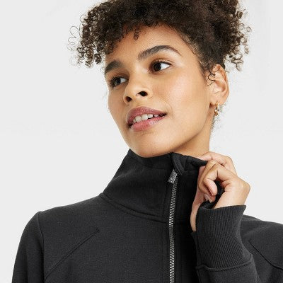 Women's Fleece Sweatshirt - All In Motion Black XL Lightweight