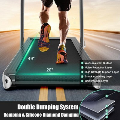 Costway 4.75HP 2 In 1 Folding Treadmill W/Remote APP Control Silver (LOCAL PICKUP ONLY)