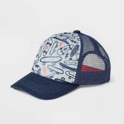 Kids' Skater Trucker Hat - Cat & Jack Navy/Gray