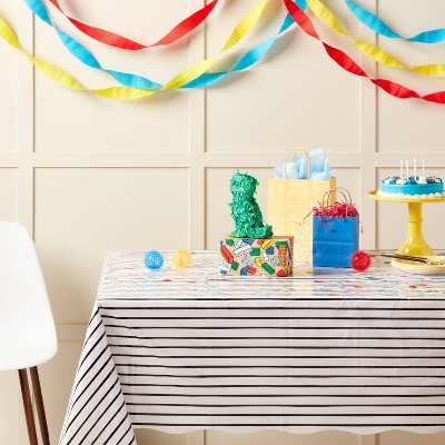 Black and White Stripe Table Cover - Spritz