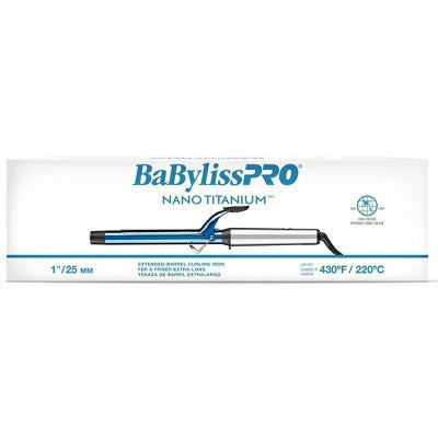 BaBylissPRO Nano Titanium Extended Barrel Curling Iron - Blue - 1"