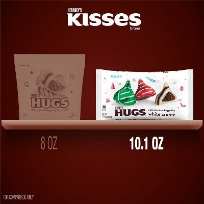 HERSHEY'S Hugs Christmas Milk Chocolate White Creme Candy - 10.1oz