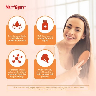 MaryRuth's Liquid Morning Multivitamin + Hair Growth - Peach Mango - 1 fl oz
