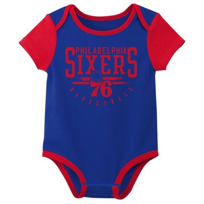 NBA Philadelphia 76ers Boys' 3pk Bodysuit Set - 3-6M