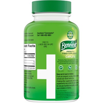 Benefiber Prebiotic GLP-1 Friendly Fiber Supplement Caplets - 84ct