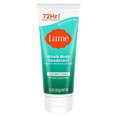 Lume Cream Deodorant Tube - Minted Cucumber - Aluminum-Free 2.2oz: Vegan, Body Application Whole Body, Non-Toxic
