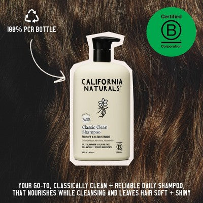 California Naturals Classic Coconut Shampoo - 16.5 fl oz: Vegan, Basic Cleansing, All Hair Types Gel, Paraben-Free