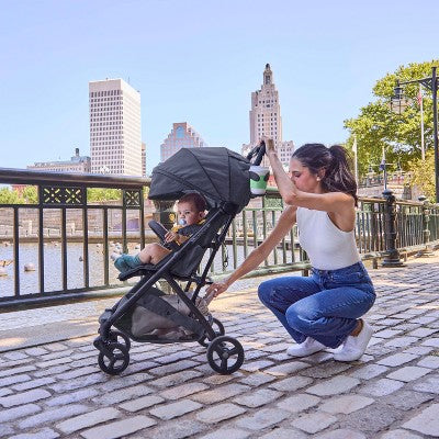 Ingenuity 3Dquickclose CS+ Compact Fold Stroller - Black: Metal Frame, 5-Point Harness, EVA Tires, Single Configuration (LOCAL PICKUP ONLY)