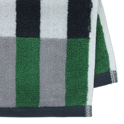 6pc Bath Towel Set Green/Gray/Black Striped - Kapoor Home