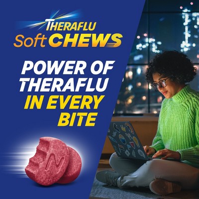 Theraflu Severe Cold Relief Nighttime Soft Chews - Apple Cinnamon - 20ct
