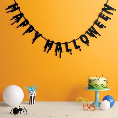 Happy Halloween Garland Banner Party Decorations Black - Spritz