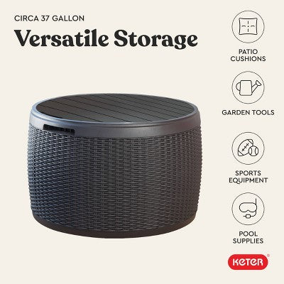 Keter 37gal Circa Wood Deck Box Brown (LOCAL PICKUP ONLY)