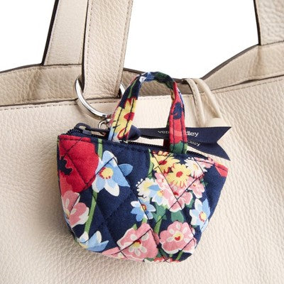 Vera Bradley Poppy Meadow Essential Mini Tote Bag Charm - Navy Blue