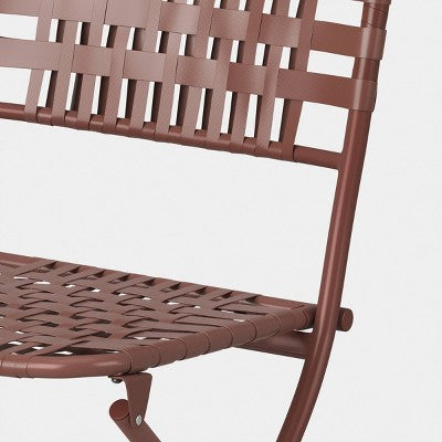 Open Weave Folding Chair Brown - Threshold (LOCAL PICKUP ONLY)