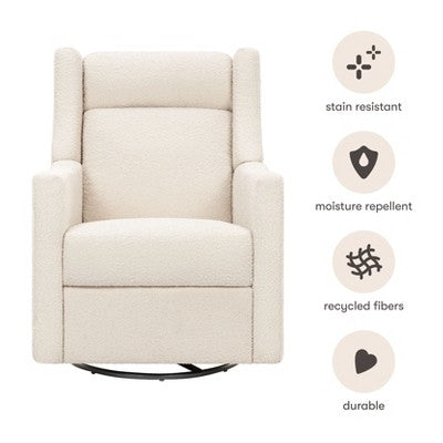 Babyletto Kiwi Deluxe Power Recliner and Swivel Glider with Heat and Massage - Performance Ivory Boucle (LOCAL PICKUP ONLY)