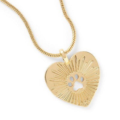 Paw Cutout Heart Charm - Gold - The Cuddle Collab