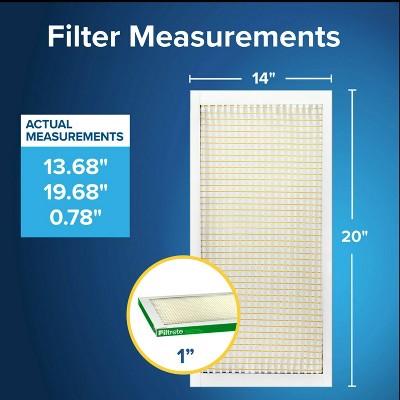 Filtrete 14" x 20" MPR 700 Dust Pollen & Pet Dander Electrostatic Air Filter: MERV 8, Furnace & AC Compatible