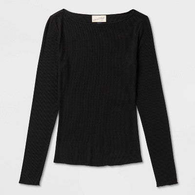 Women's Long Sleeve Blouse - Universal Thread Black XS