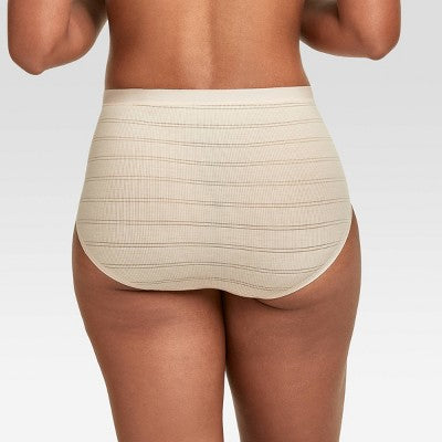 Hanes Premium Women's 4pk Breathable Ribbed Briefs - Black/Beige/White S: High Rise, Tagless, Lightweight, Machine Washable