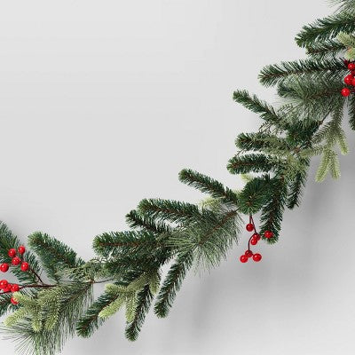 6' Mixed Greenery with Berries Christmas Artificial Garland - Wondershop (LOCAL PICKUP ONLY)