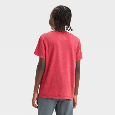 Boys' Short Sleeve Washed T-Shirt - Cat & Jack Dark Red M