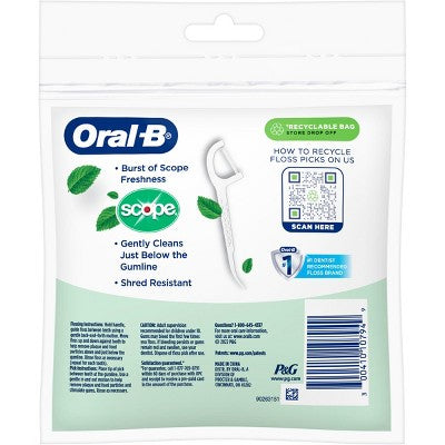 Oral-B Burst of Scope Dental Floss Picks, Fresh Mint, 75 ct