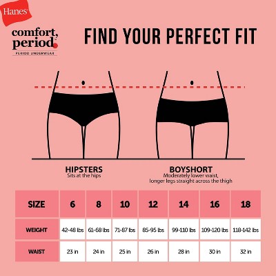 Hanes Girls' 4pk Boyshort Period Underwear Moderate Protection - 16