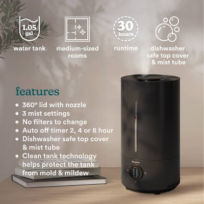 HoMedics Ultrasonic Cool Mist Humidifier with Dishwasher-Safe Components