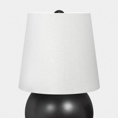 Mini Ceramic Lamp with Finial Black - Room Essentials