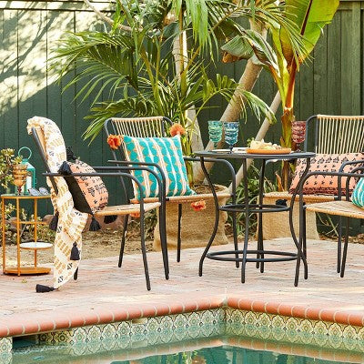 2pc Nolina Outdoor Patio Chairs, Arm Chairs, Accent Chairs Black - Opalhouse designed with Jungalow (LOCAL PICKUP ONLY)