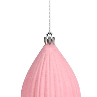 Flocked Ornaments Pink Water Drop - Bullseye's Playground