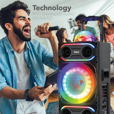 RCA Disco-208 Flame Effect Bluetooth Party Speaker with Dual 8" Woofers (LOCAL PICKUP ONLY)