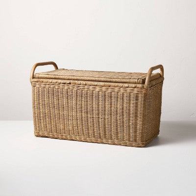 Large Rattan Storage Basket with Lid - Hearth & Hand with Magnolia (LOCAL PICKUP ONLY)