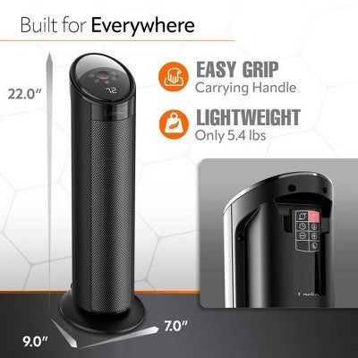 Lasko CT22495 22" Ceramic Tower Heater with Remote Control