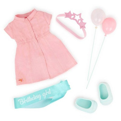 Our Generation Brenna 18" Birthday Party Doll: Blonde Hair, Blue Eyes, Straight Hair, Includes Accessories