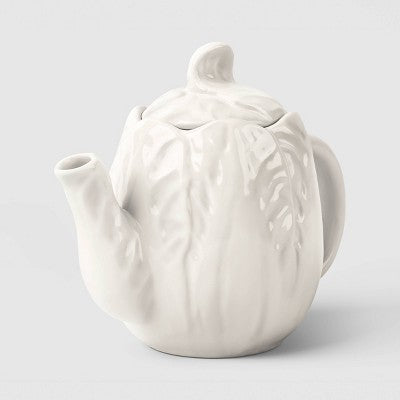 34 fl oz Stoneware Radicchio Teapot White - Threshold