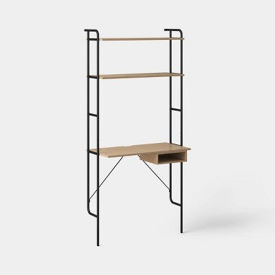 Wood and Metal Wall Mounted Storage Desk with Two Shelves - Room Essentials (LOCAL PICKUP ONLY)